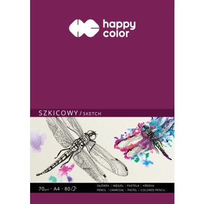 Szkicownik klejony A4 80 arkuszy 70g Happy-color